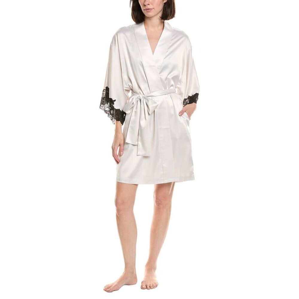 Natori Womens Peony Glamour Robe, White